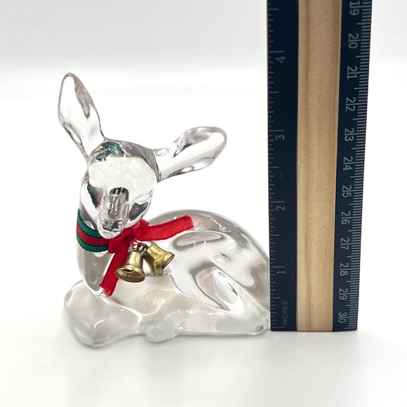 Fenton Vintage Deer Fawn Clear Art Glass Collectible Figurine Paperweight Decor - Picture 8 of 9